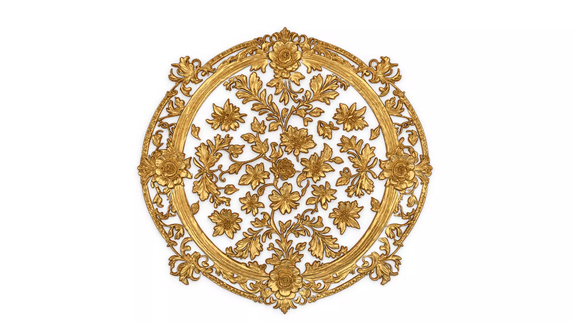 Classic oval carved decor ornament 18 3D print model_0