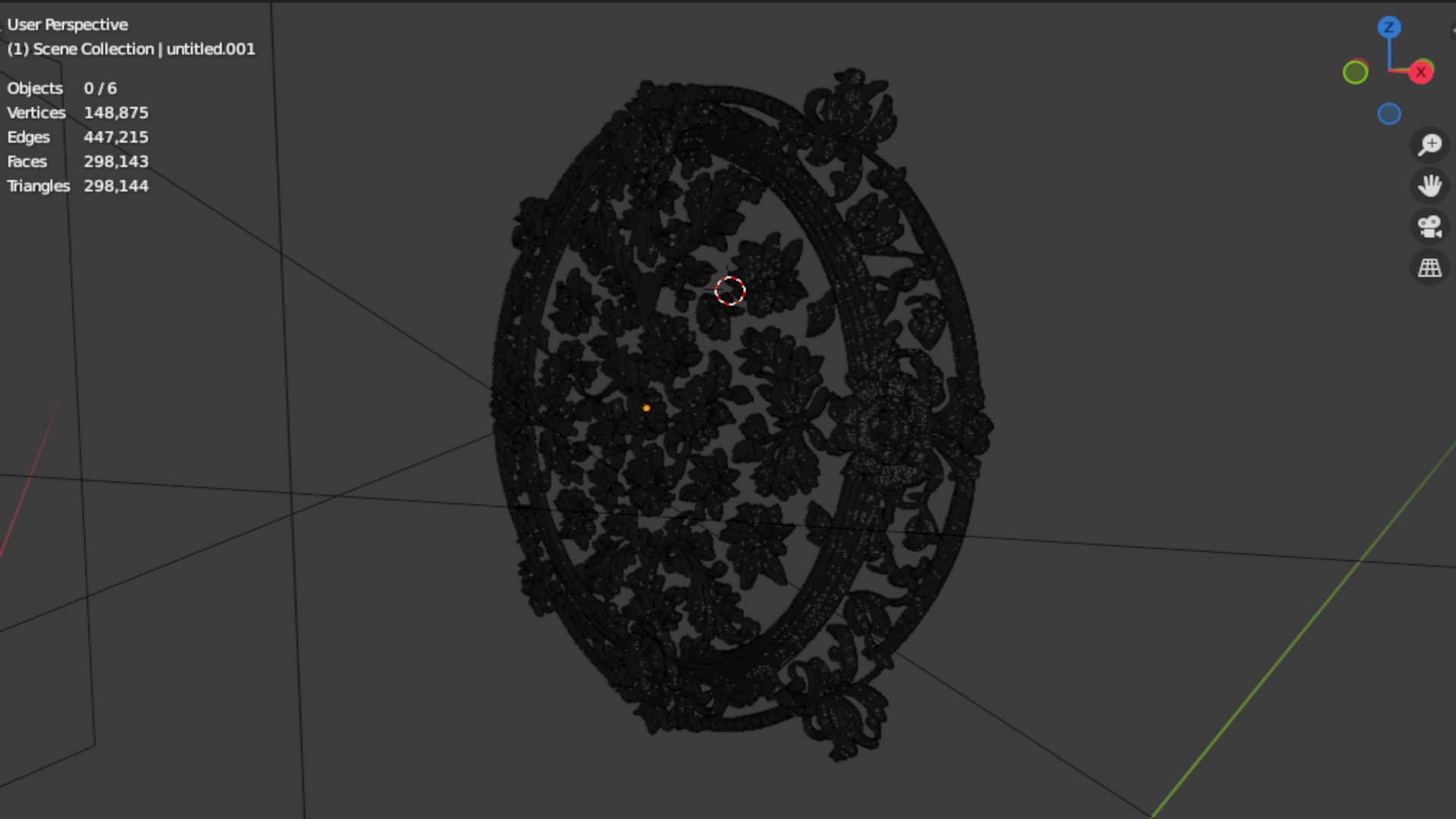 Classic oval carved decor ornament 18 3D print model_6