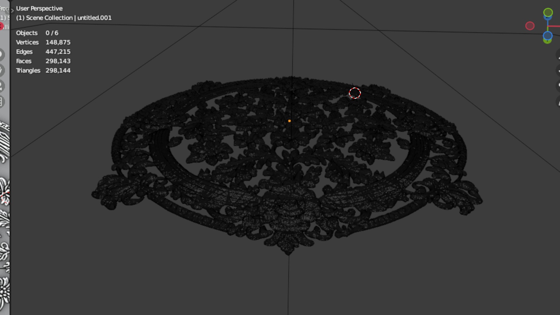 Classic oval carved decor ornament 18 3D print model_7