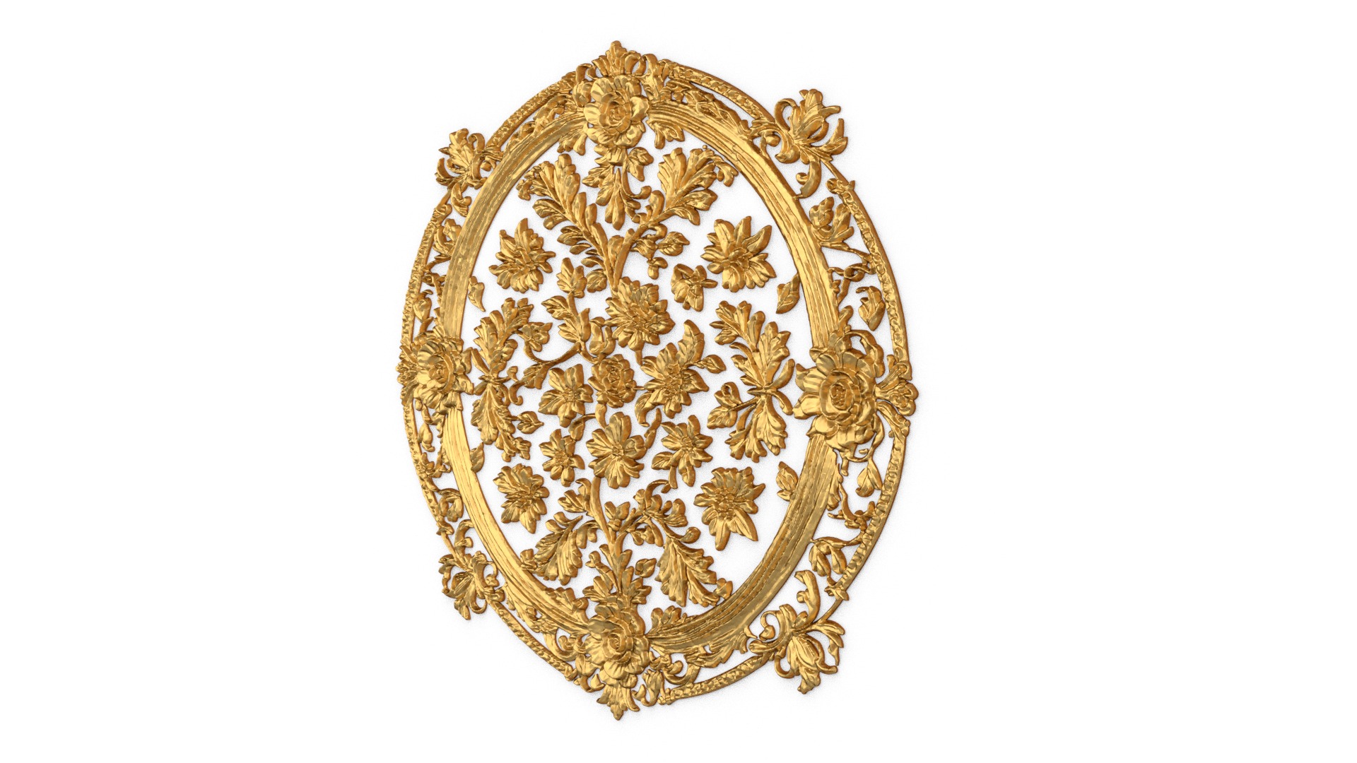 Classic oval carved decor ornament 18 3D print model_1