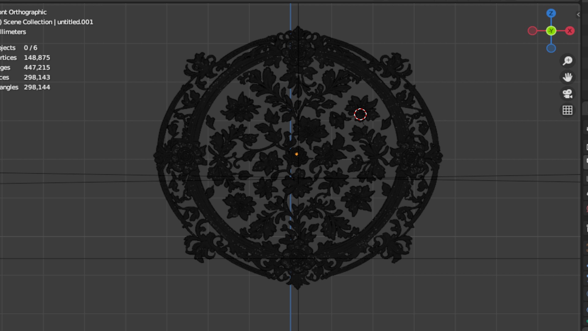 Classic oval carved decor ornament 18 3D print model_5