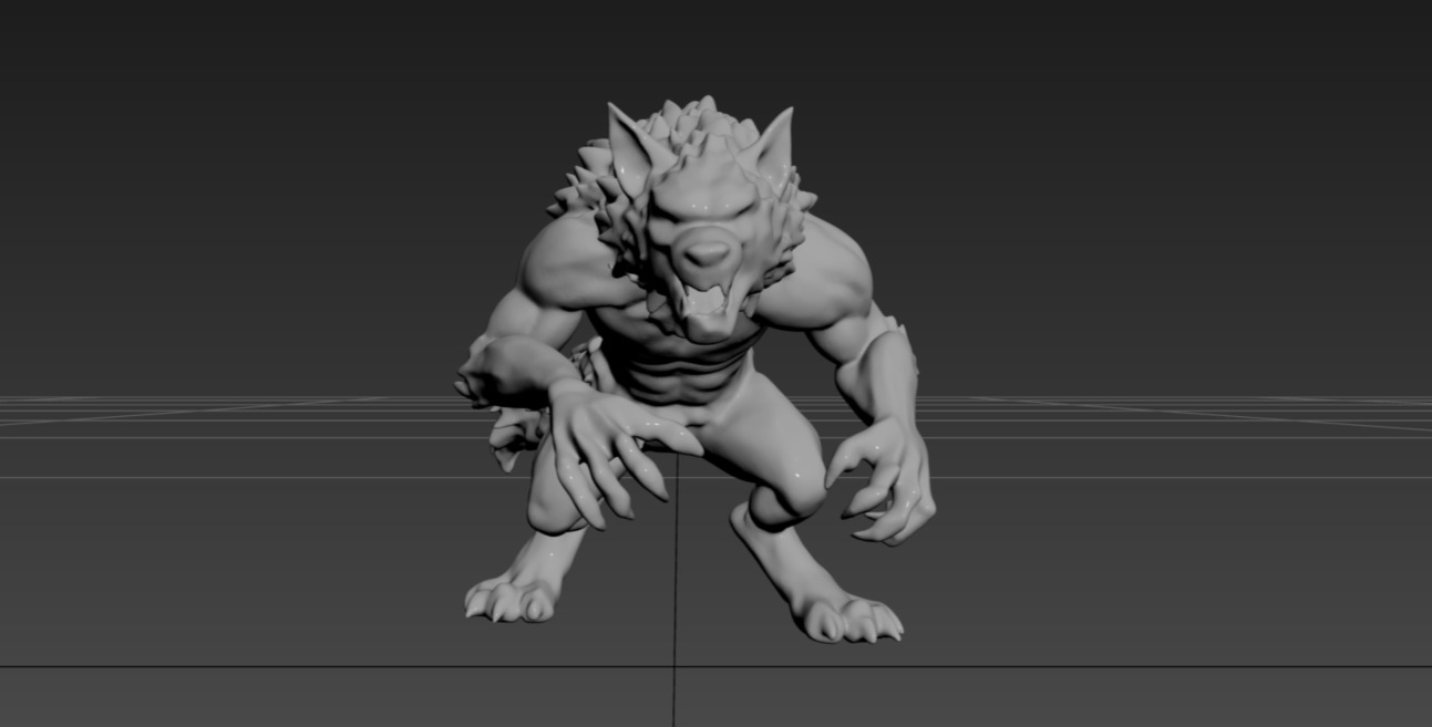 Werewolf Statue-4 3D print model_5