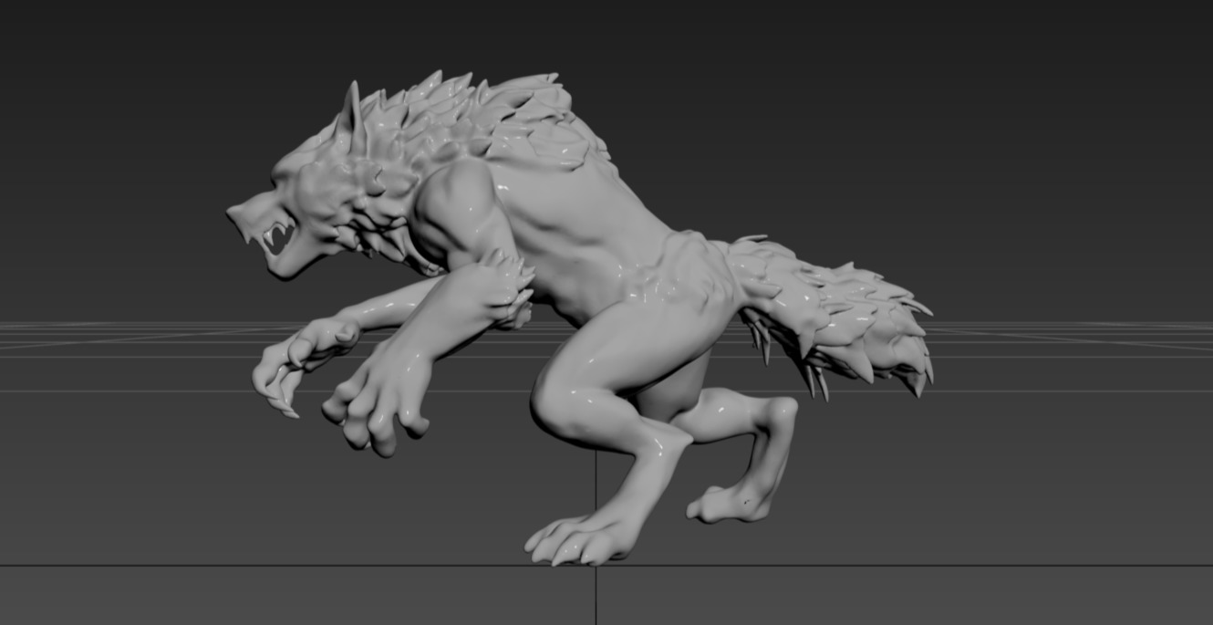 Werewolf Statue-4 3D print model_6