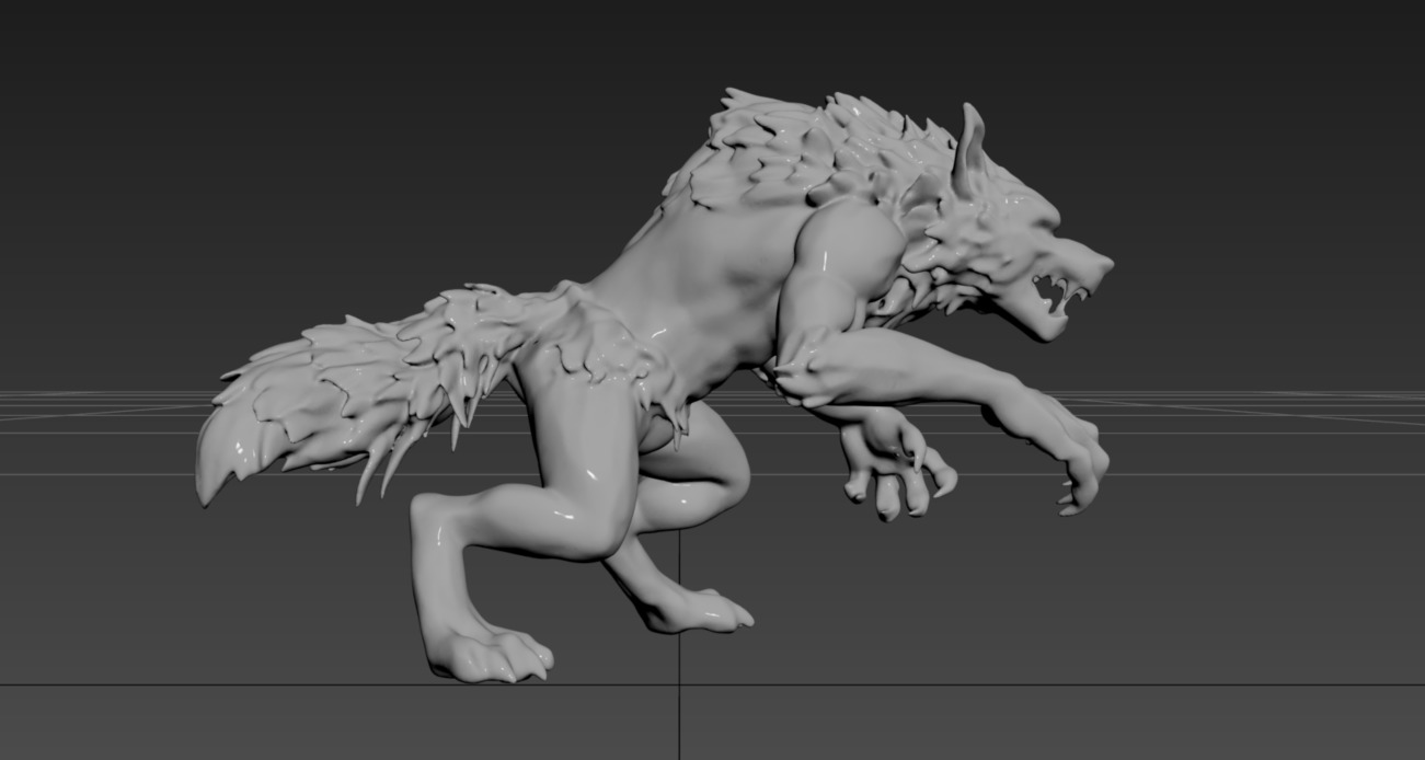 Werewolf Statue-4 3D print model_7