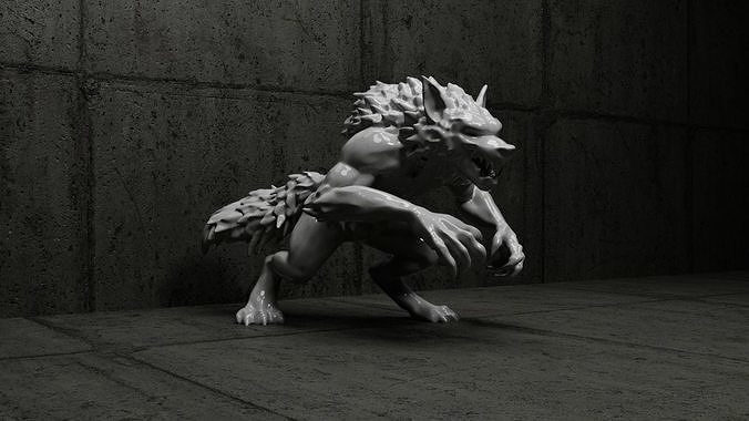 Werewolf Statue-4 3D print model