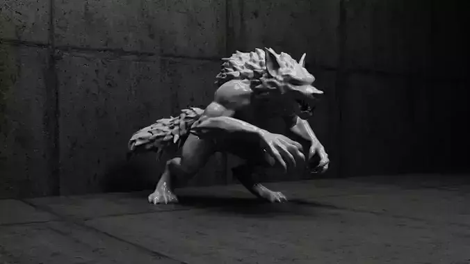 Werewolf Statue-4 3D print model