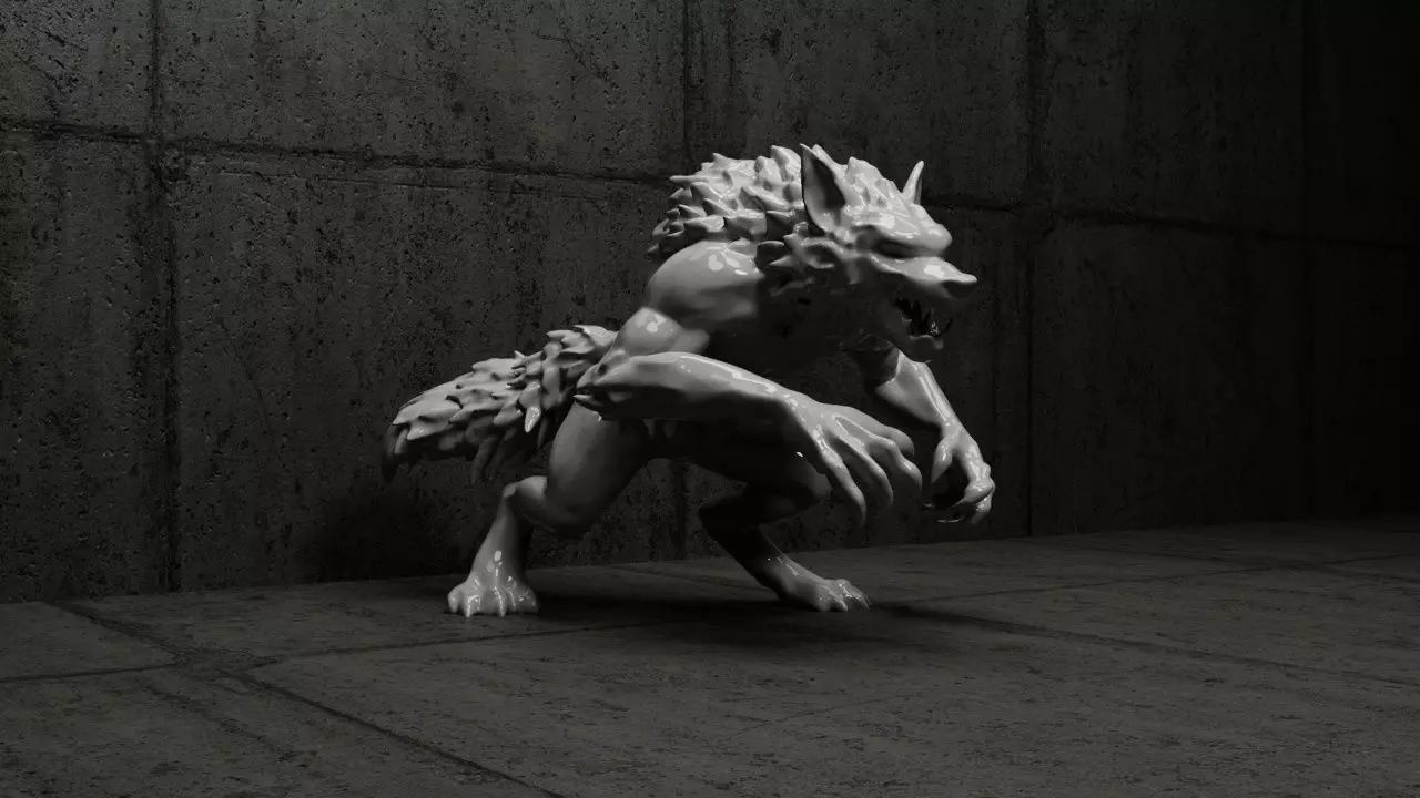Werewolf Statue-4 3D print model_0