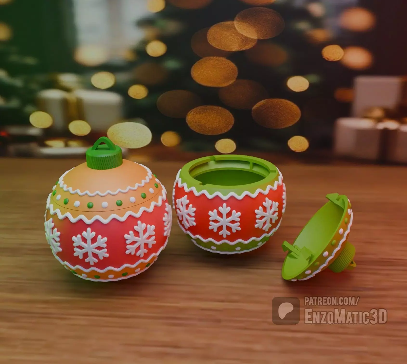  Crochet gift box - Christmas - 3MF multicolour - STL 3D print model_0