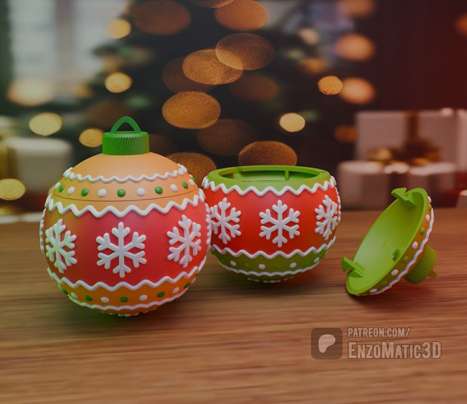  Crochet gift box - Christmas - 3MF multicolour - STL 3D print model_1