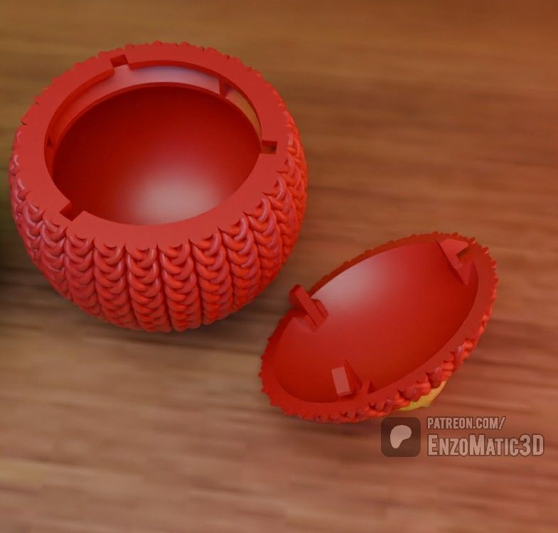 Crochet Christmas tree ball ornament STL 3MF 3D print model_2