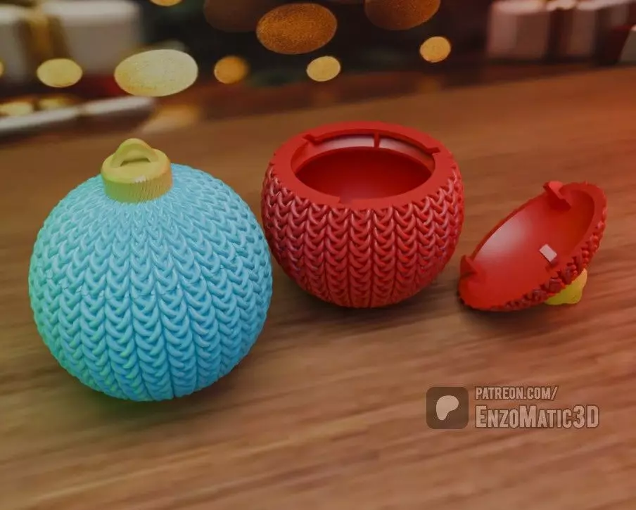 Crochet Christmas tree ball ornament STL 3MF 3D print model_0