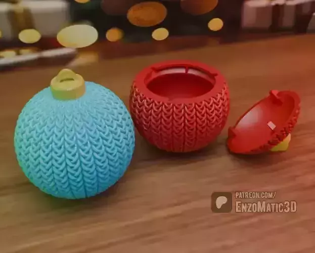 Crochet Christmas tree ball ornament STL 3MF 3D print model Crochet Christmas tree ball ornament STL 3MF 3D print model