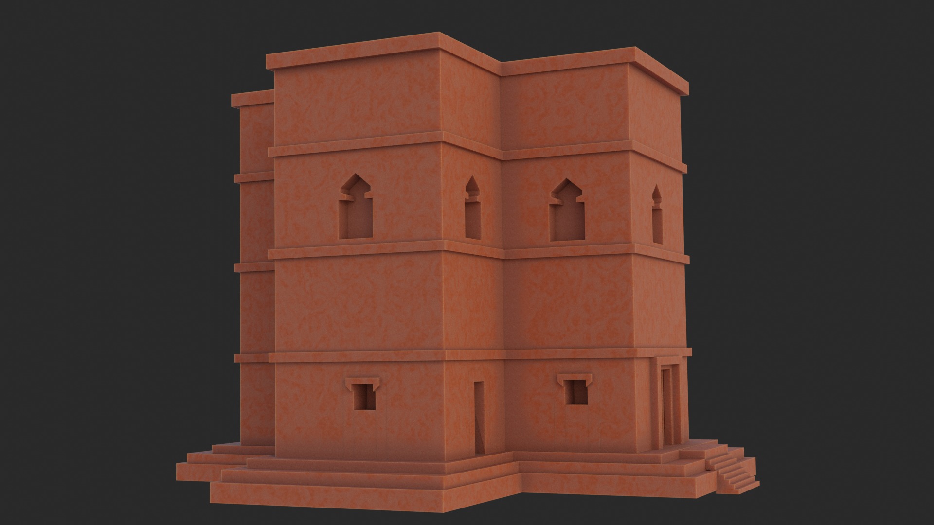 Lalibela 3D Model Low Poly  Low-poly 3D model_2