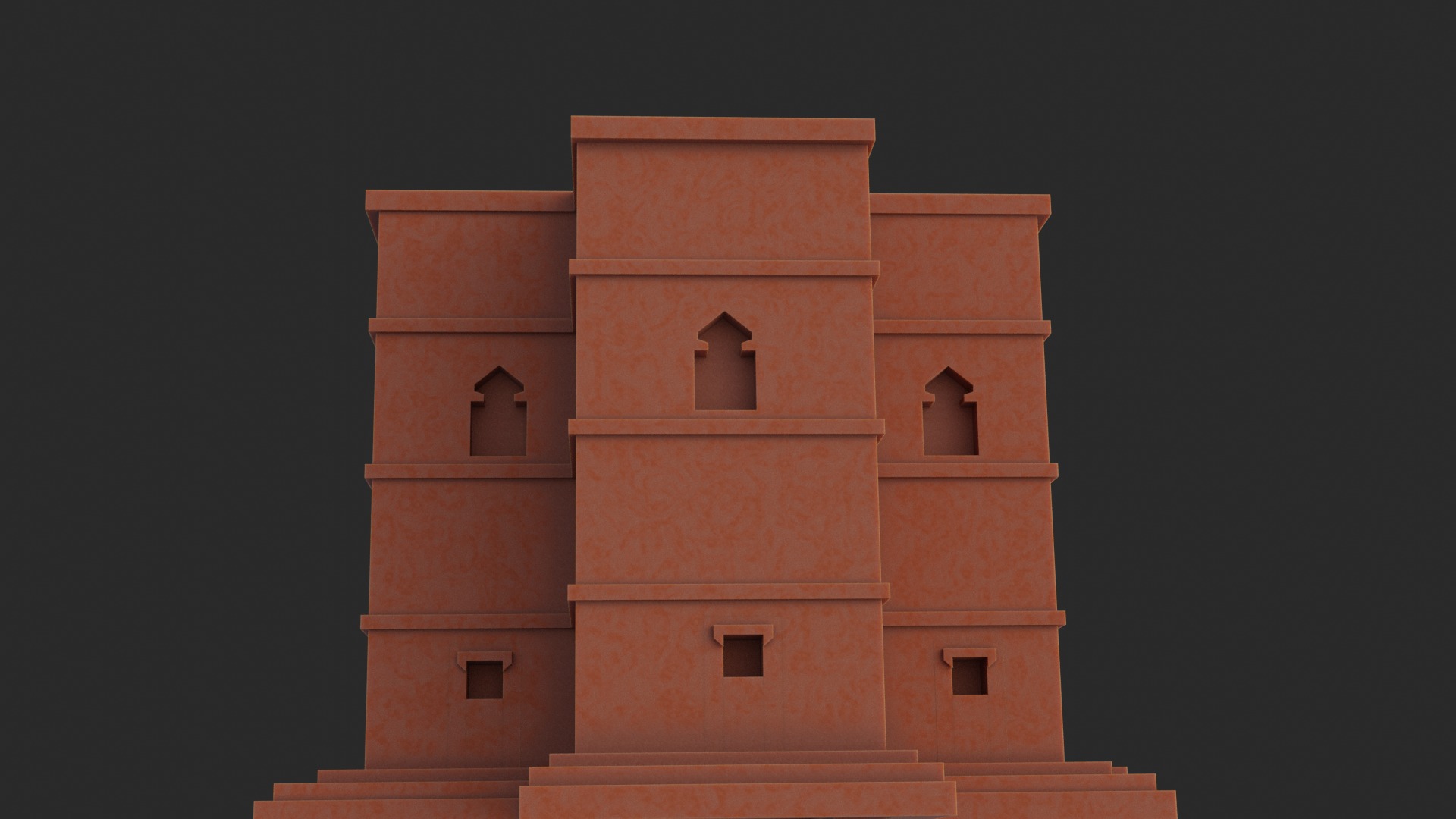 Lalibela 3D Model Low Poly  Low-poly 3D model_3