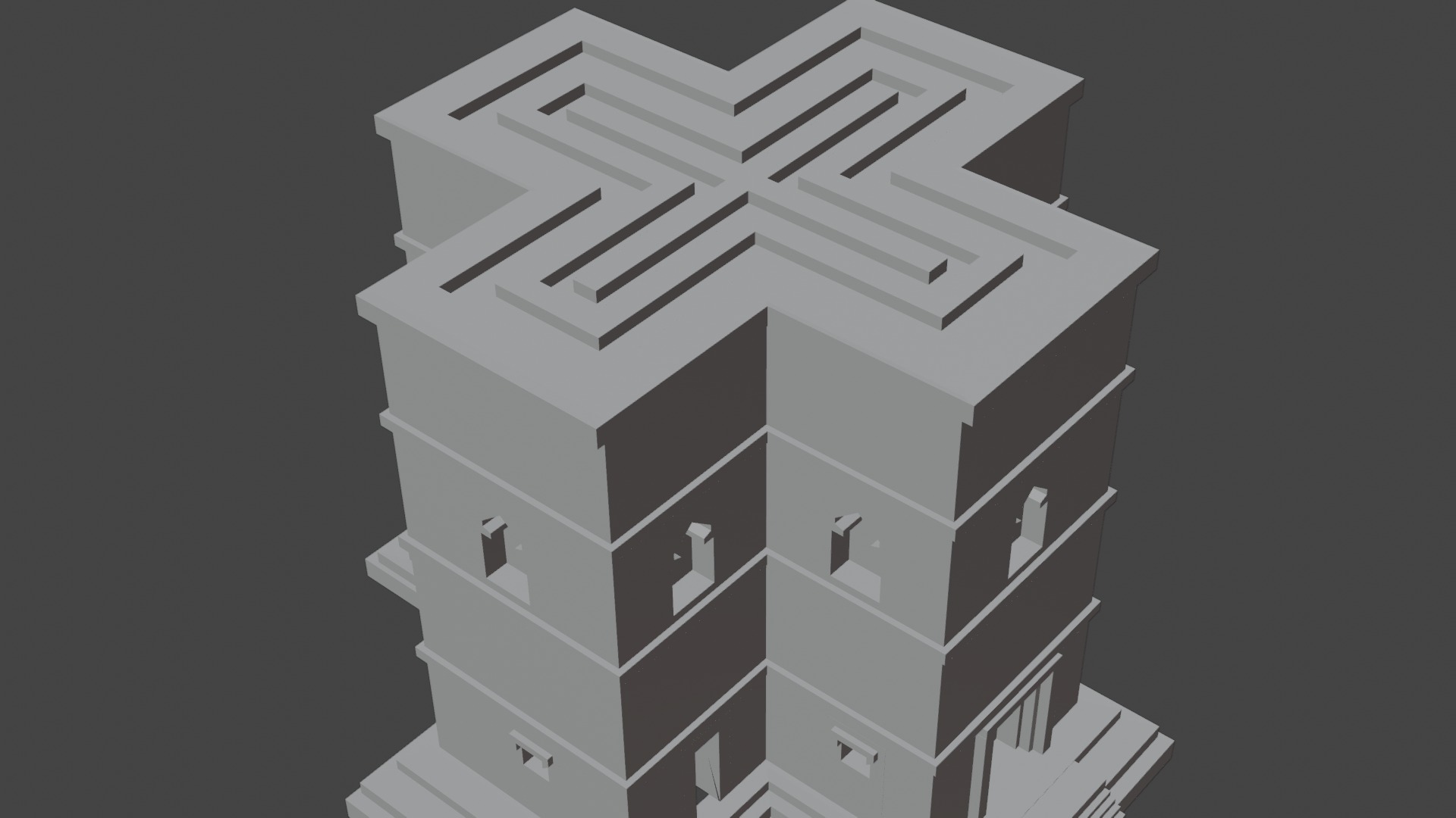 Lalibela 3D Model Low Poly  Low-poly 3D model_5