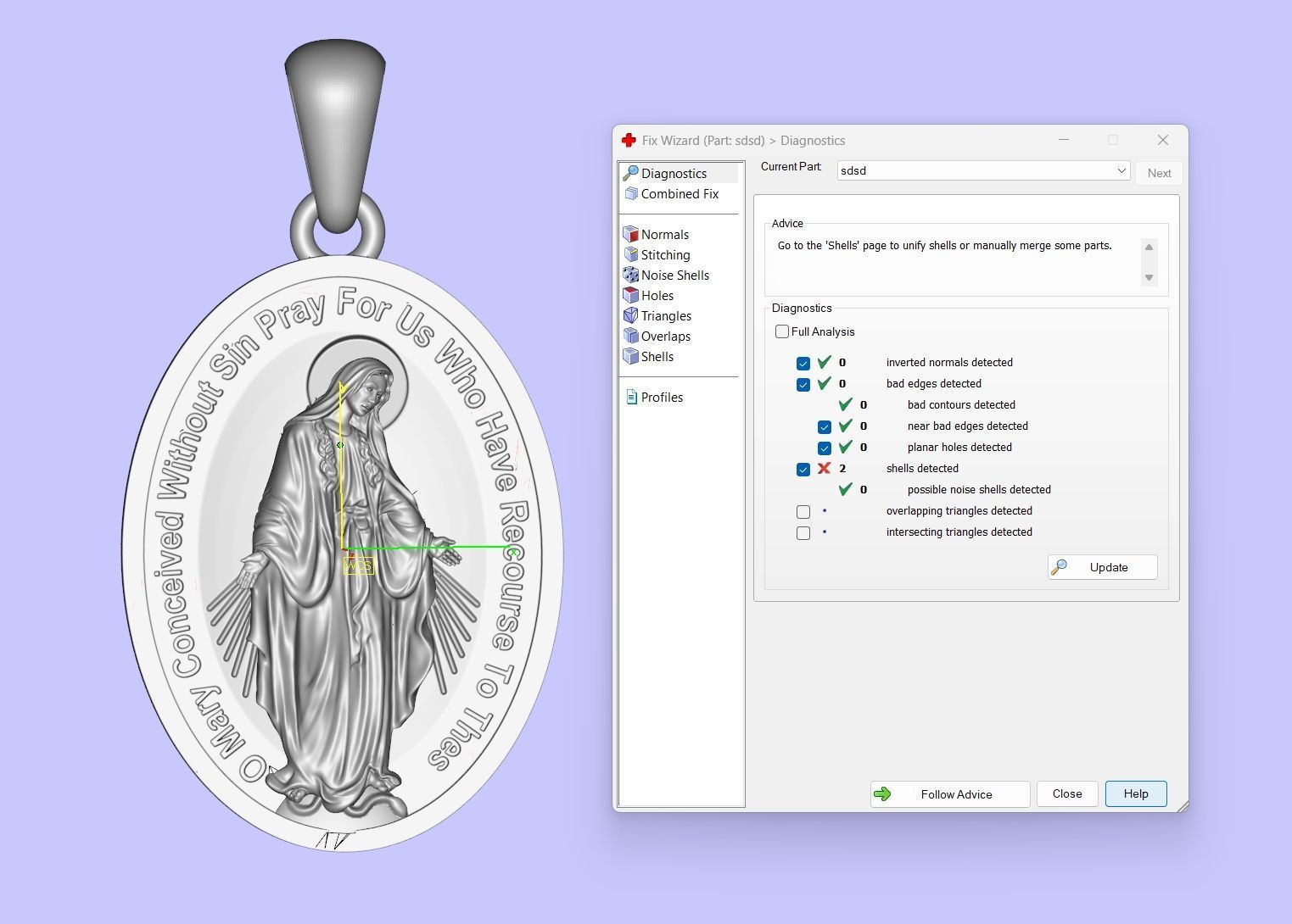 Miraculous Medal Pendant pendant model 3D print model 3D print model_7