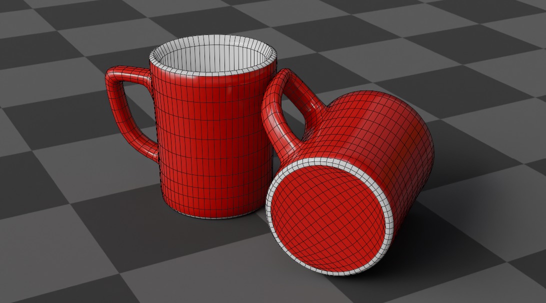 Coffee Mug Game Ready Quad and Triangulated Low-poly 3D model_5
