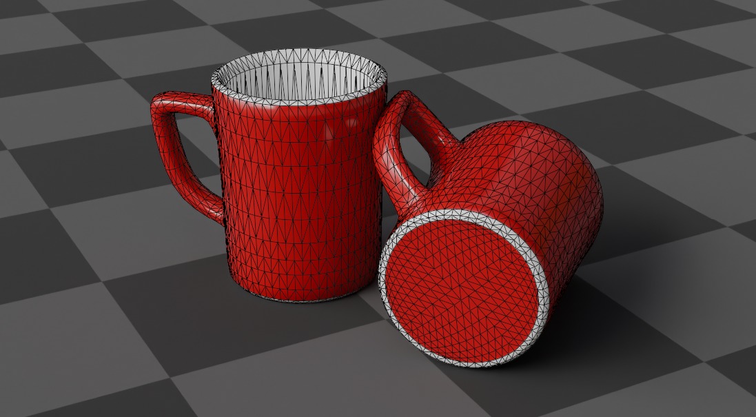 Coffee Mug Game Ready Quad and Triangulated Low-poly 3D model_7