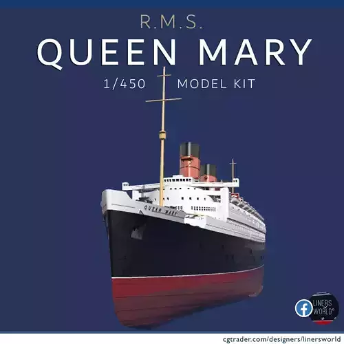 RMS QUEEN MARY ocean liner 1-450 printable model kit 3D print model