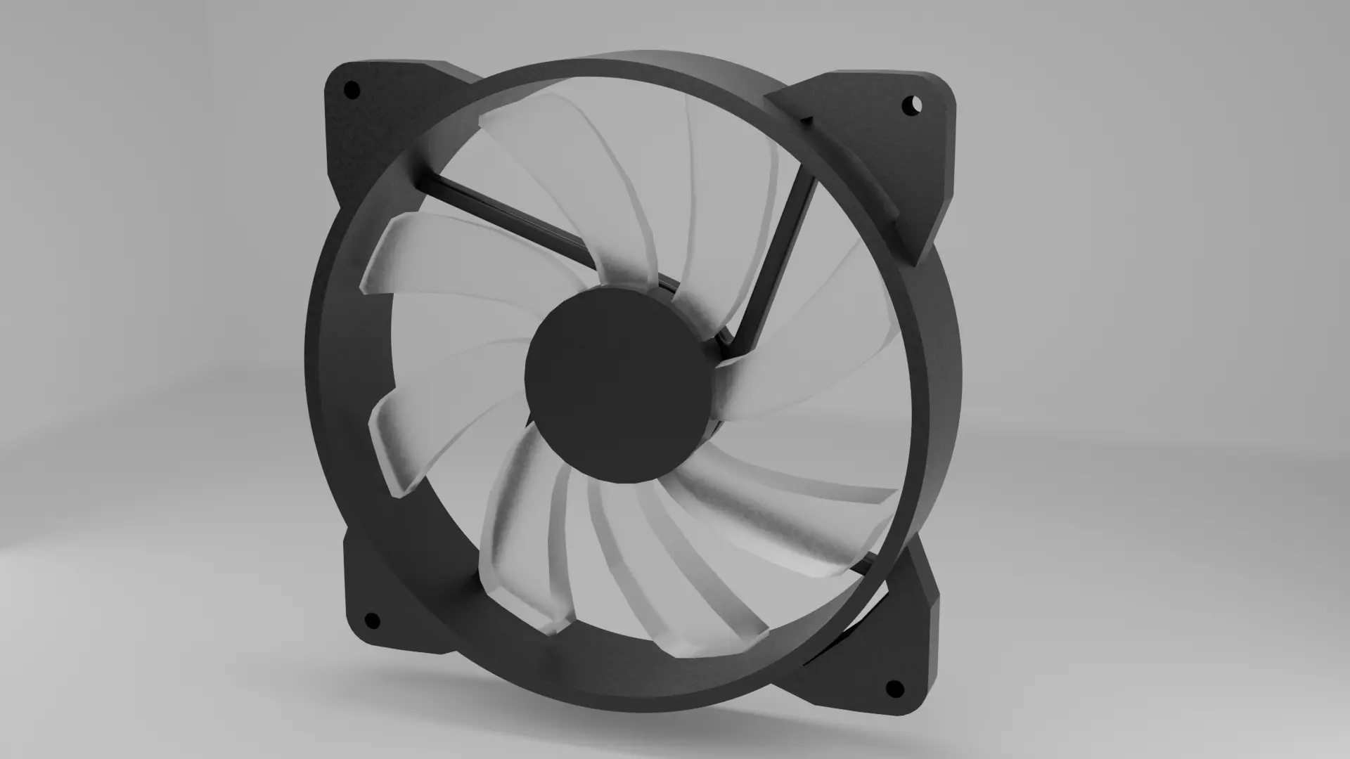 Pc case fan Low-poly 3D model
