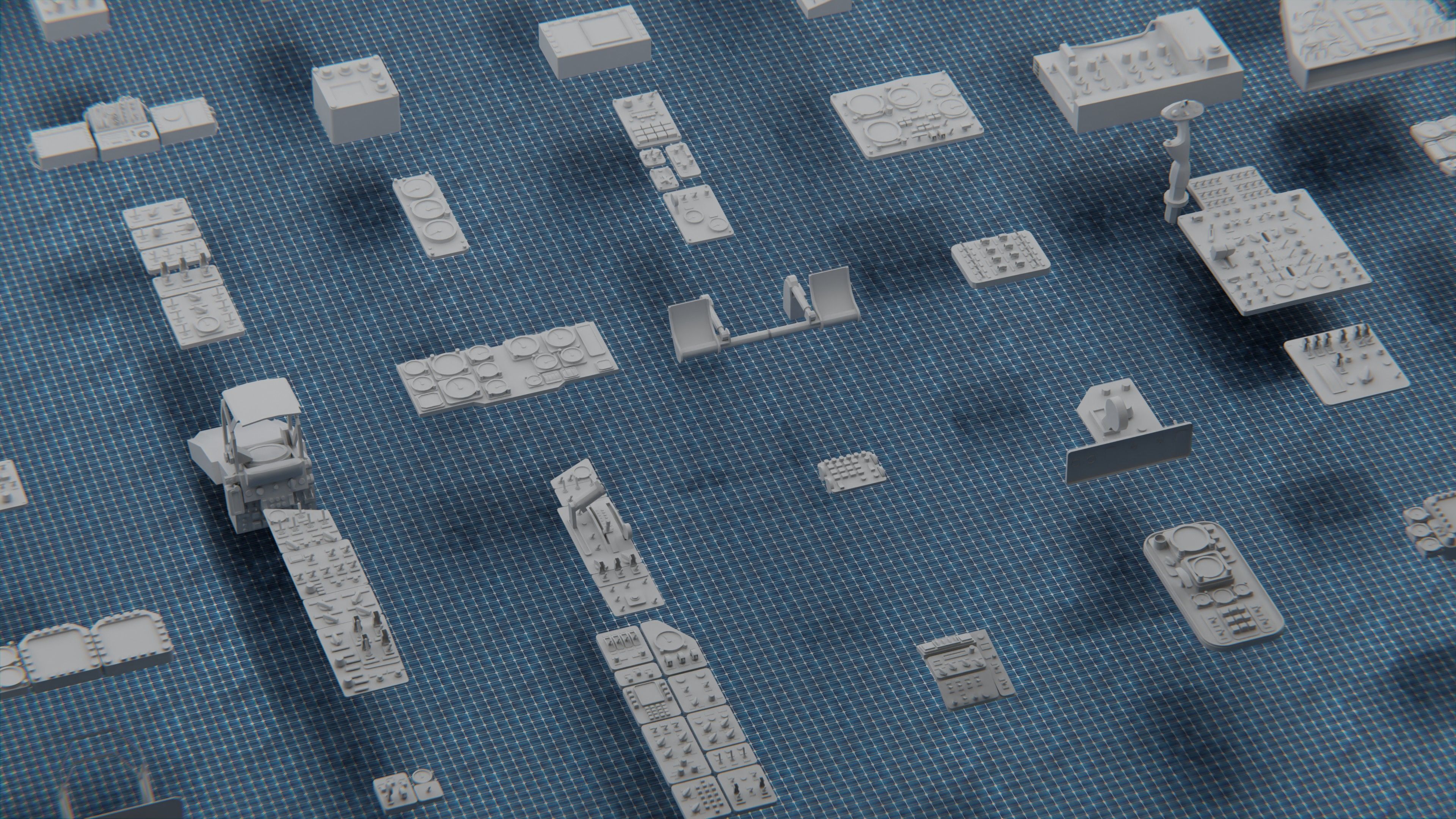 Control Panel Kitbash Pack 3D model_13