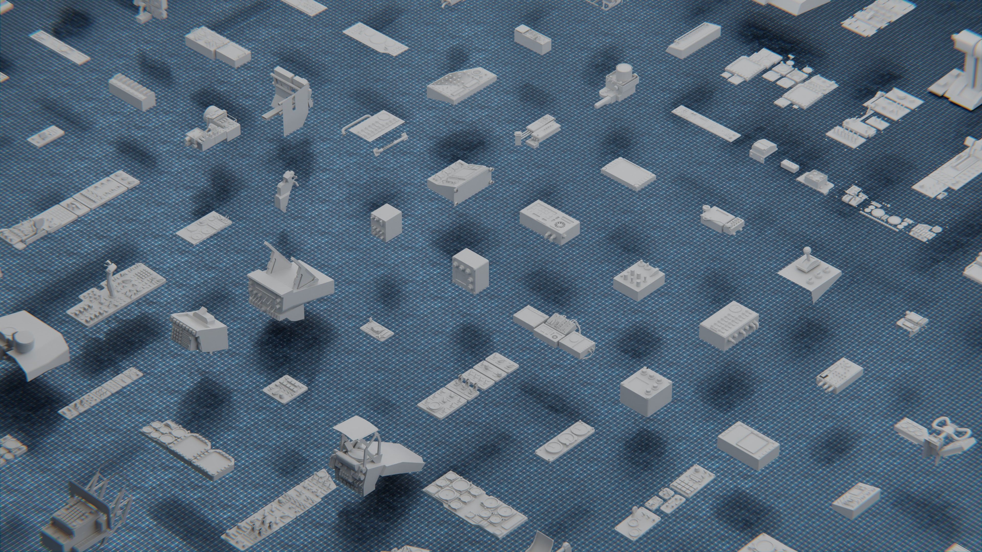 Control Panel Kitbash Pack 3D model_1