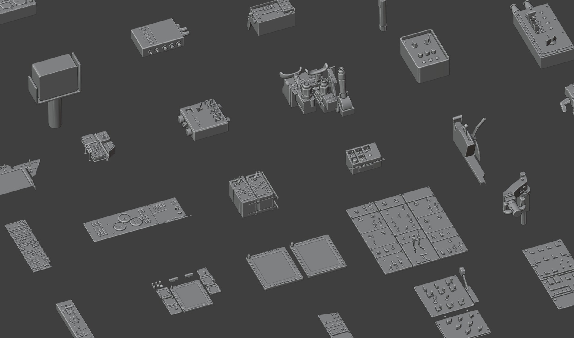 Control Panel Kitbash Pack 3D model_9