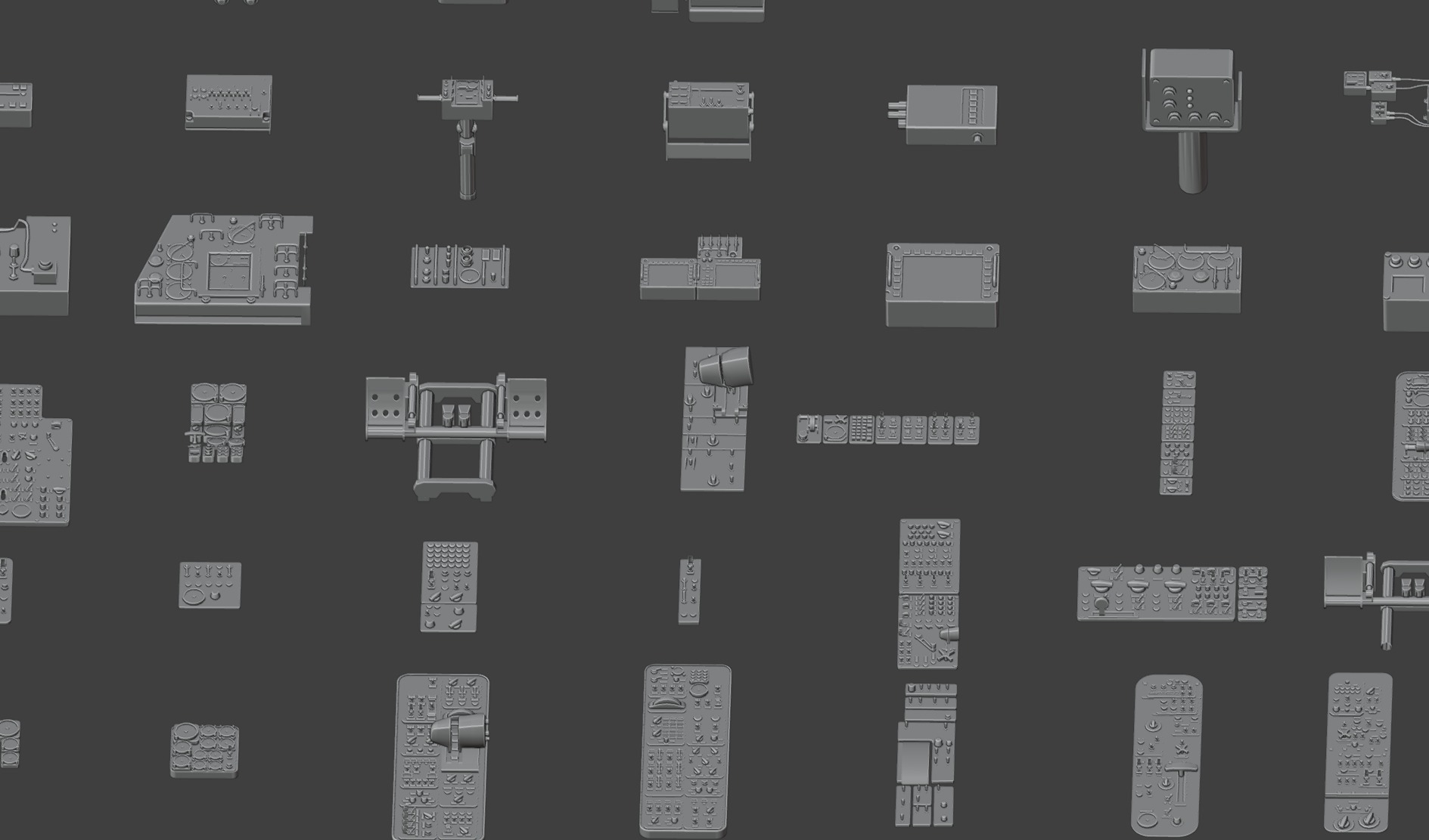 Control Panel Kitbash Pack 3D model_4