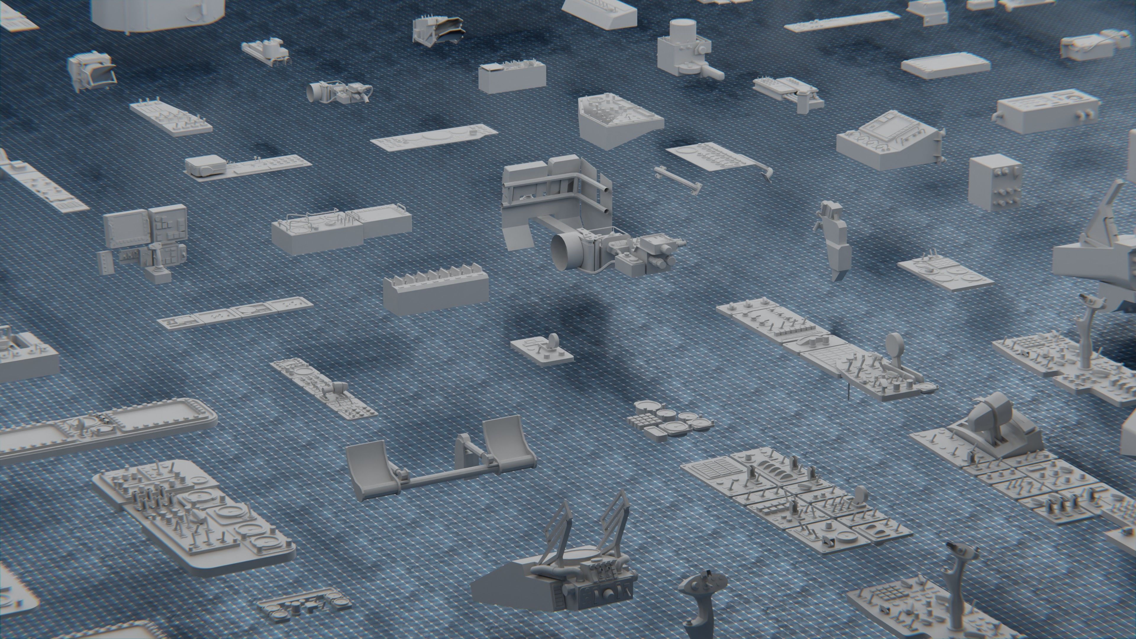 Control Panel Kitbash Pack 3D model_15