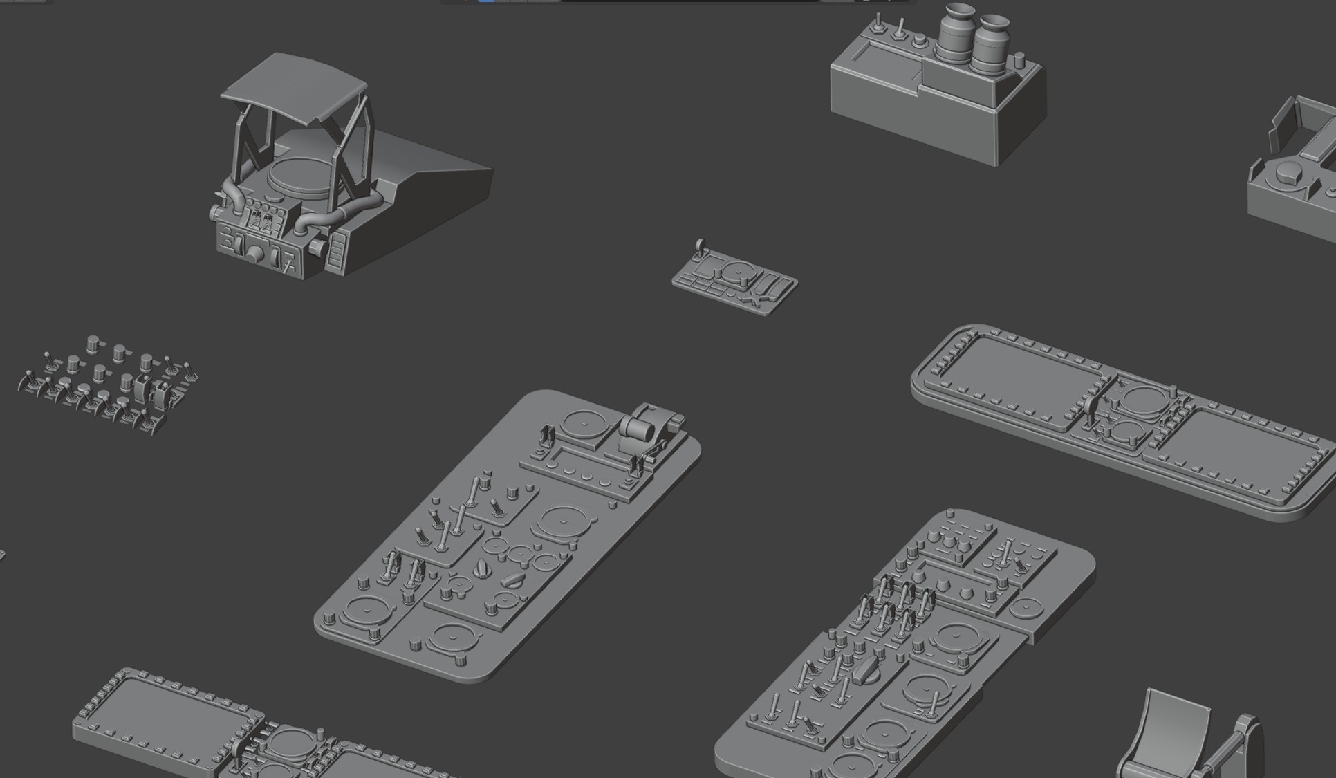 Control Panel Kitbash Pack 3D model_7