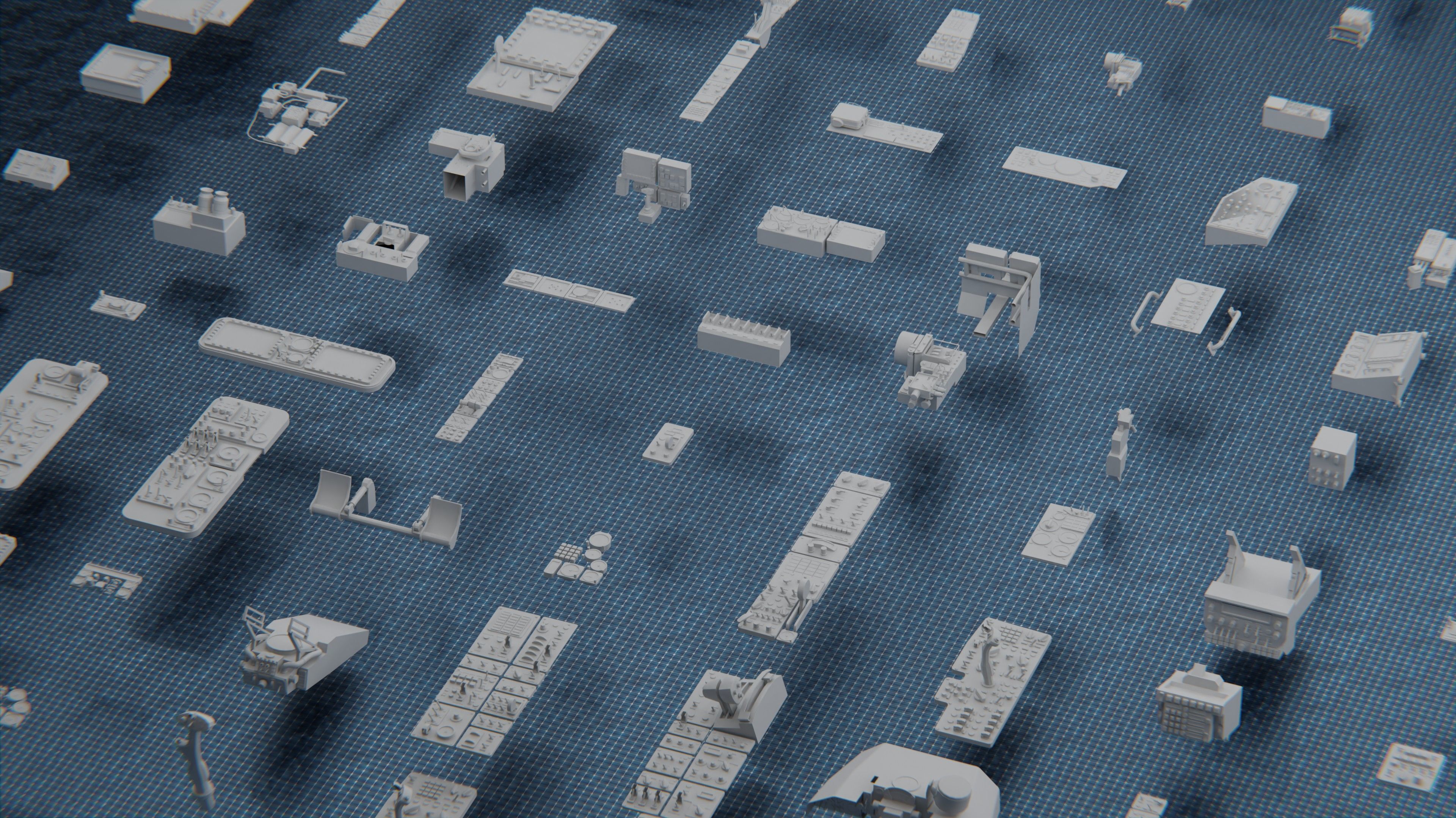 Control Panel Kitbash Pack 3D model_2