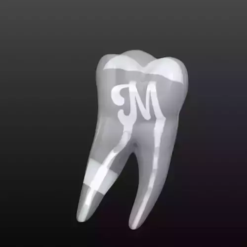 Tooth inside it M-Letter and Heart shape effect 