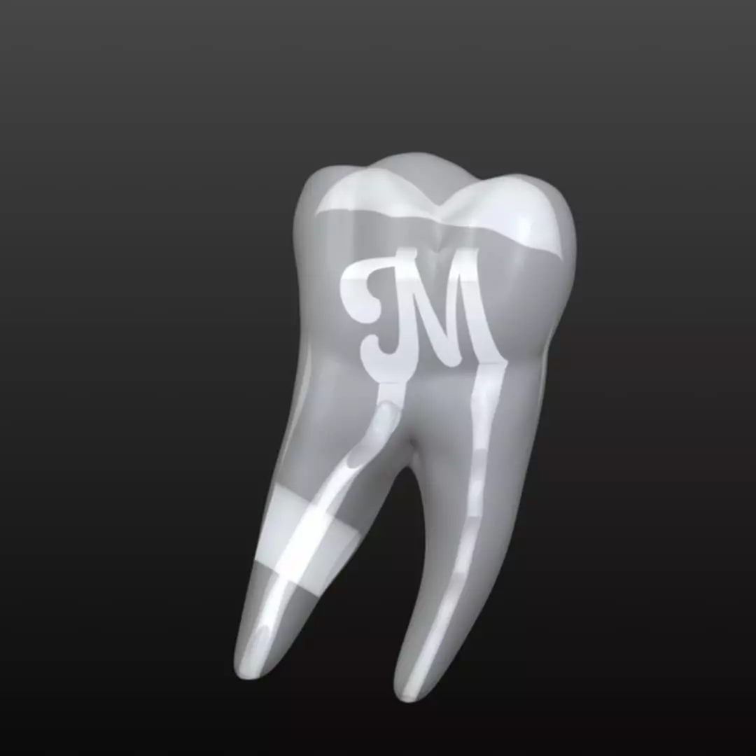 Tooth inside it M-Letter and Heart shape effect 3D print model