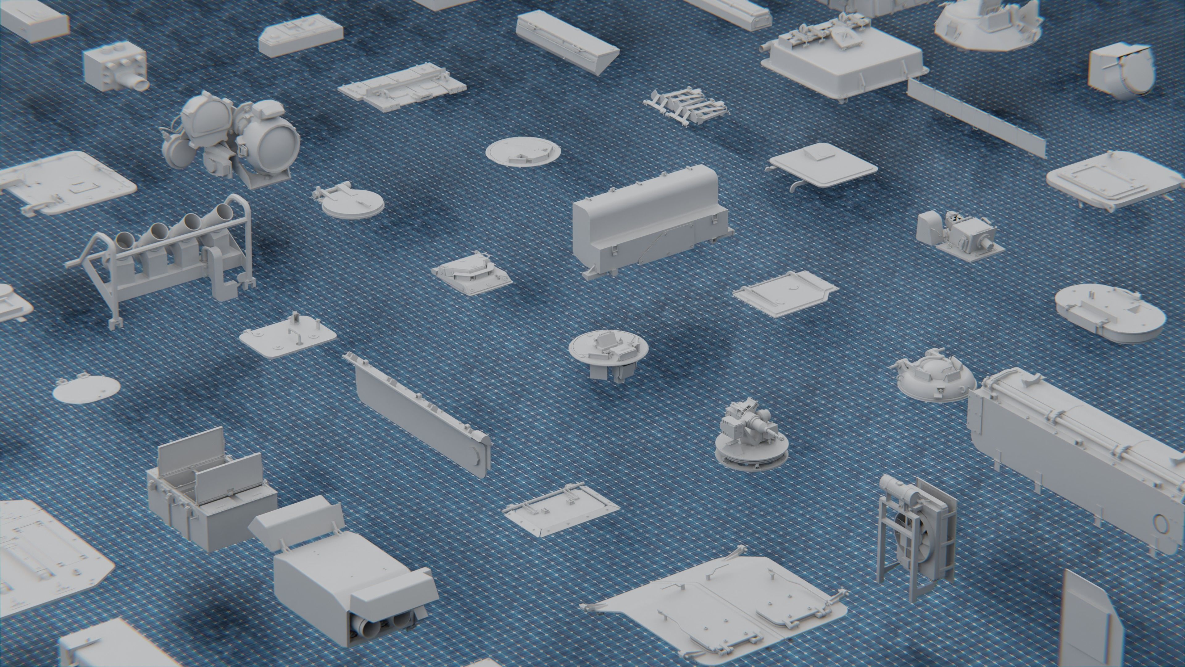 1250 WAR ARMY VEHICLE KITBASH PACK Low-poly 3D model_34