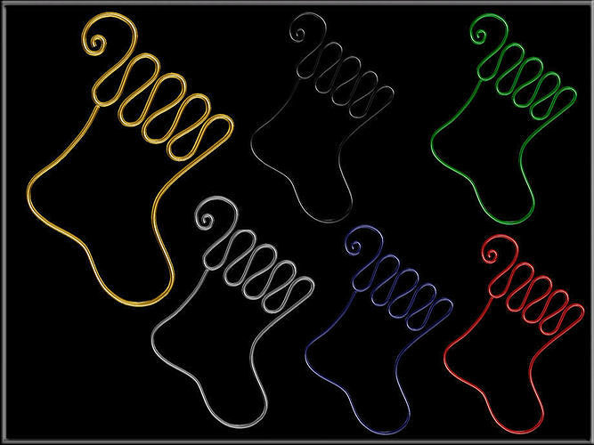 WIRE CHRISTMAS SOCK Low-poly 3D model
