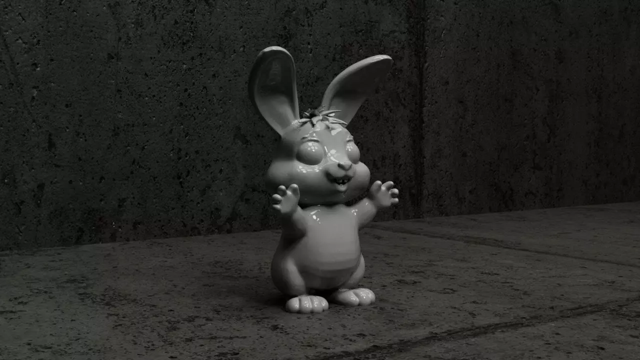 Cartoon Rabbit 3D print model_0