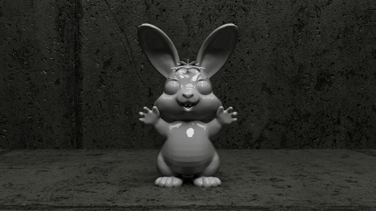 Cartoon Rabbit 3D print model_1