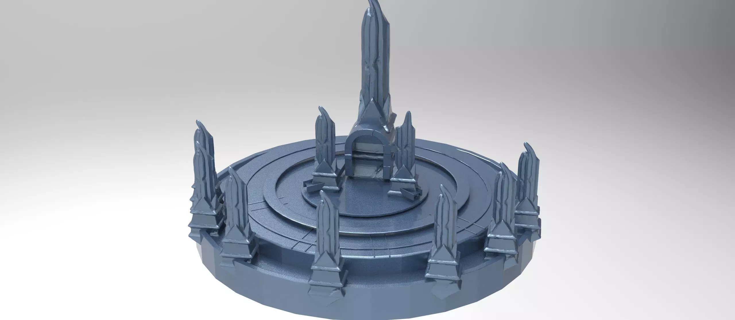 Mount Olympus flouting arena Low-poly 3D model_0