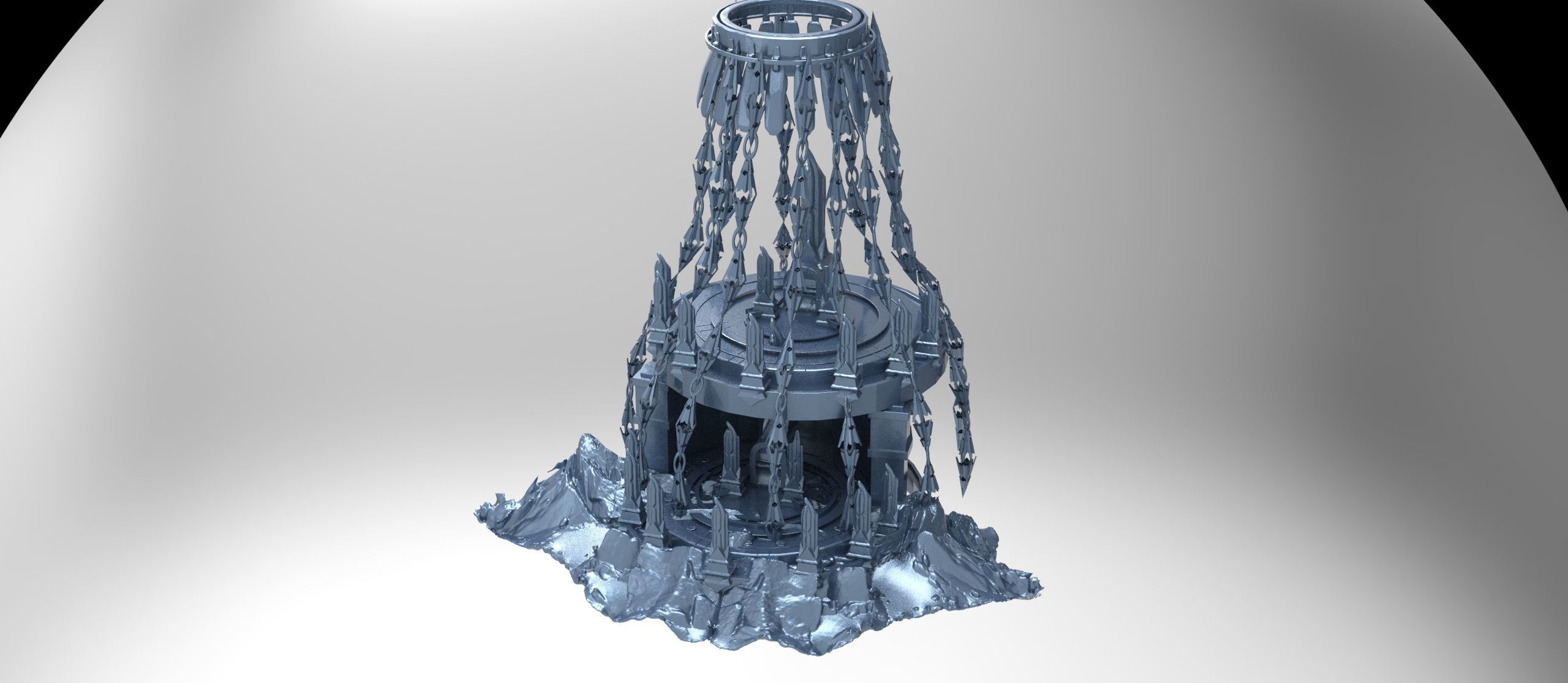 Mount Olympus flouting chains mountain rocks 3D model_1