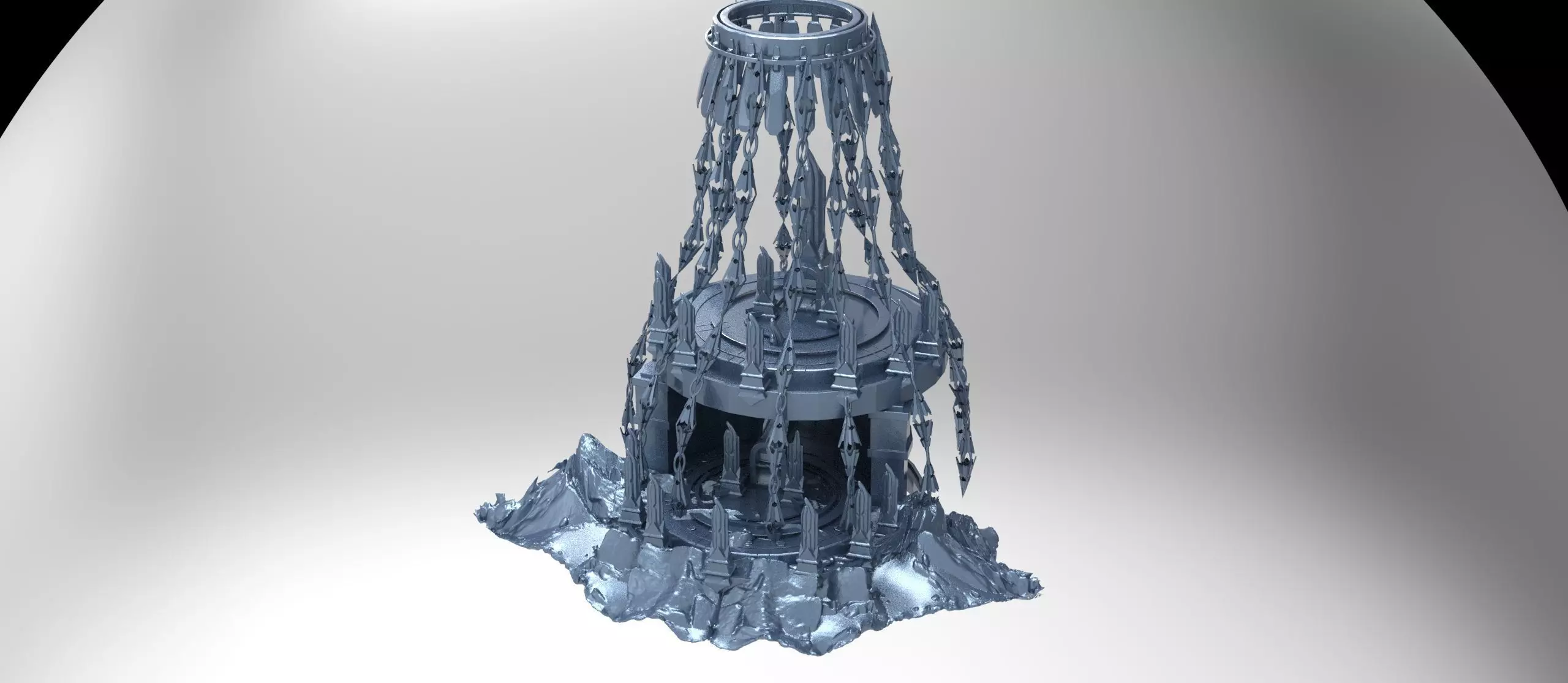 Mount Olympus flouting chains mountain rocks 3D model_0