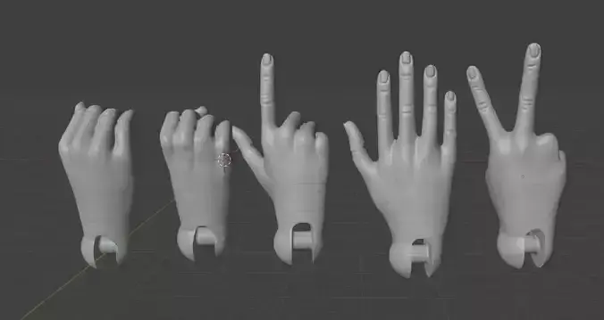 5 Different BJD Hands 3D print model