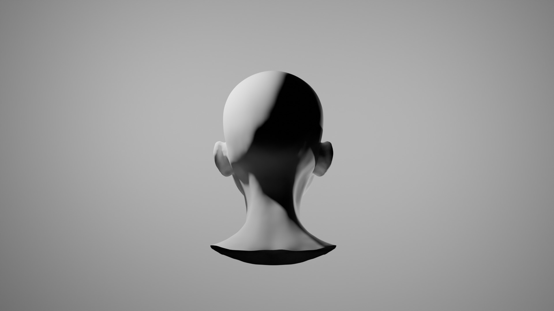 Realistic Female Head Base Mesh with UVs 3D model_5