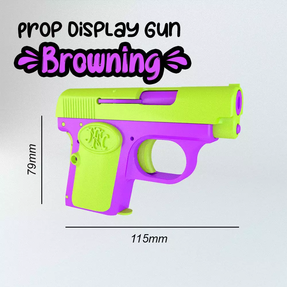 Educational Assembling Toy Gun - Browning Props only 3D print model_0