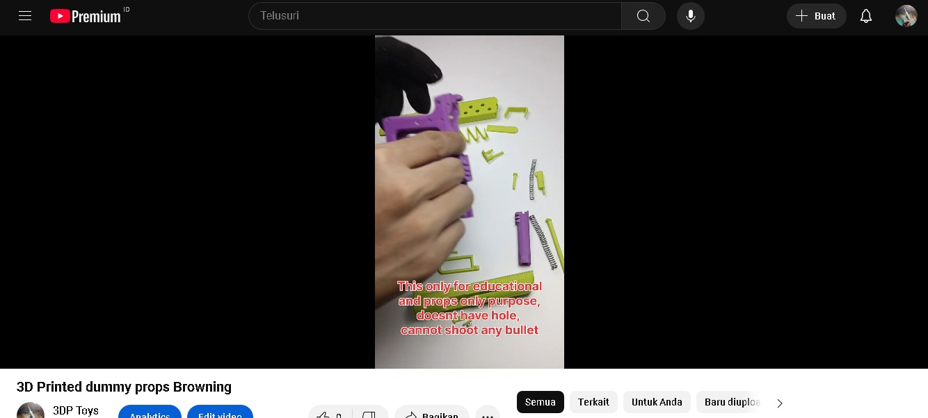 Educational Assembling Toy Gun - Browning Props only 3D print model_2