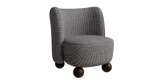Cylindrical Occasional Chair Low-poly 3D model