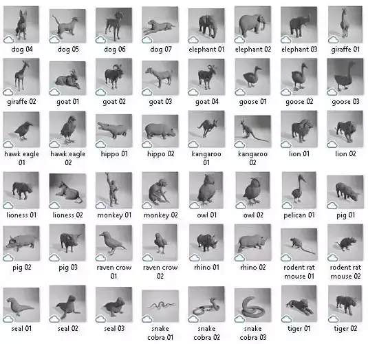 68 Animals figure for 3D Printing