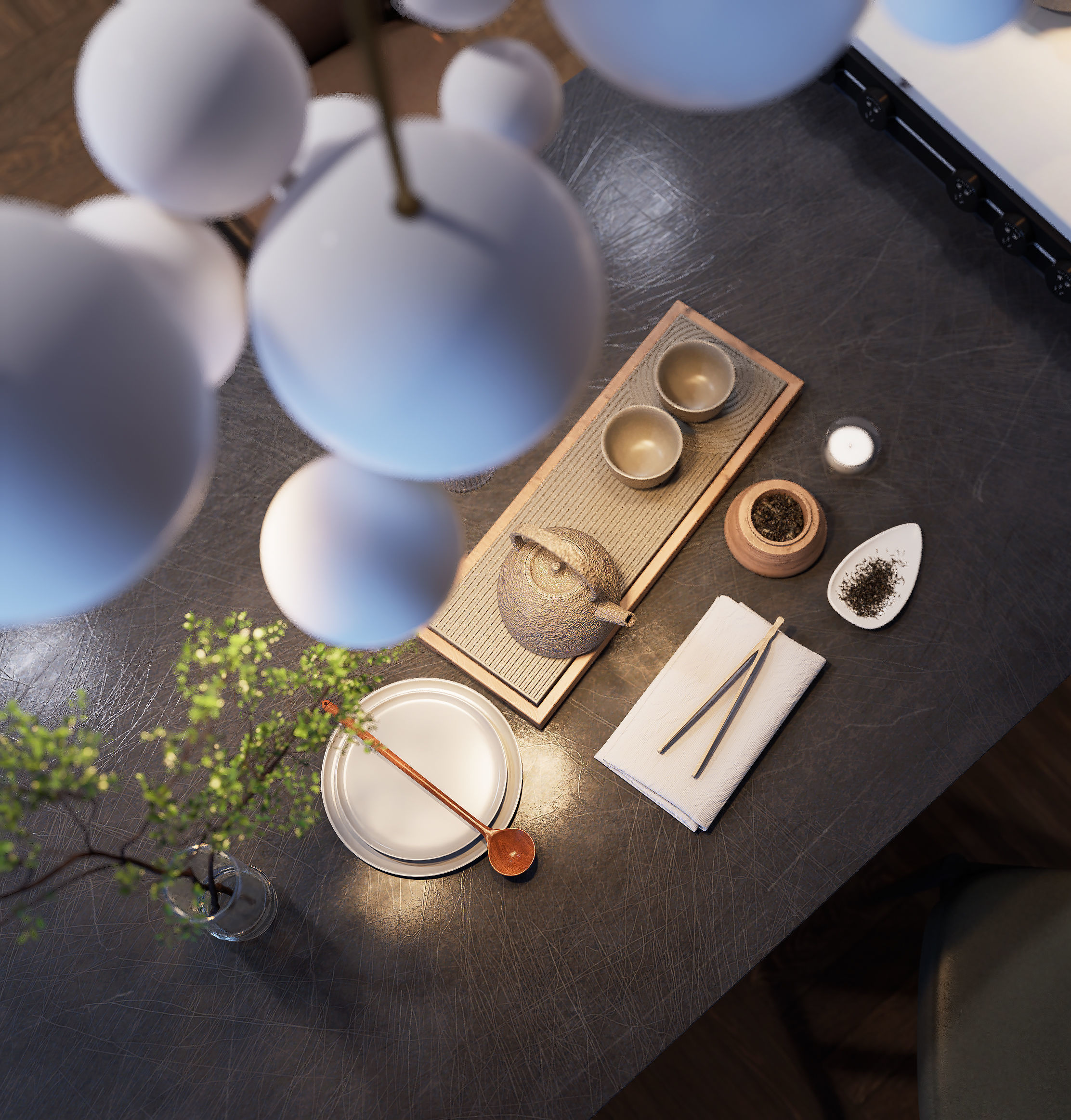 Modern Dining Room D5 Render 3D model_2