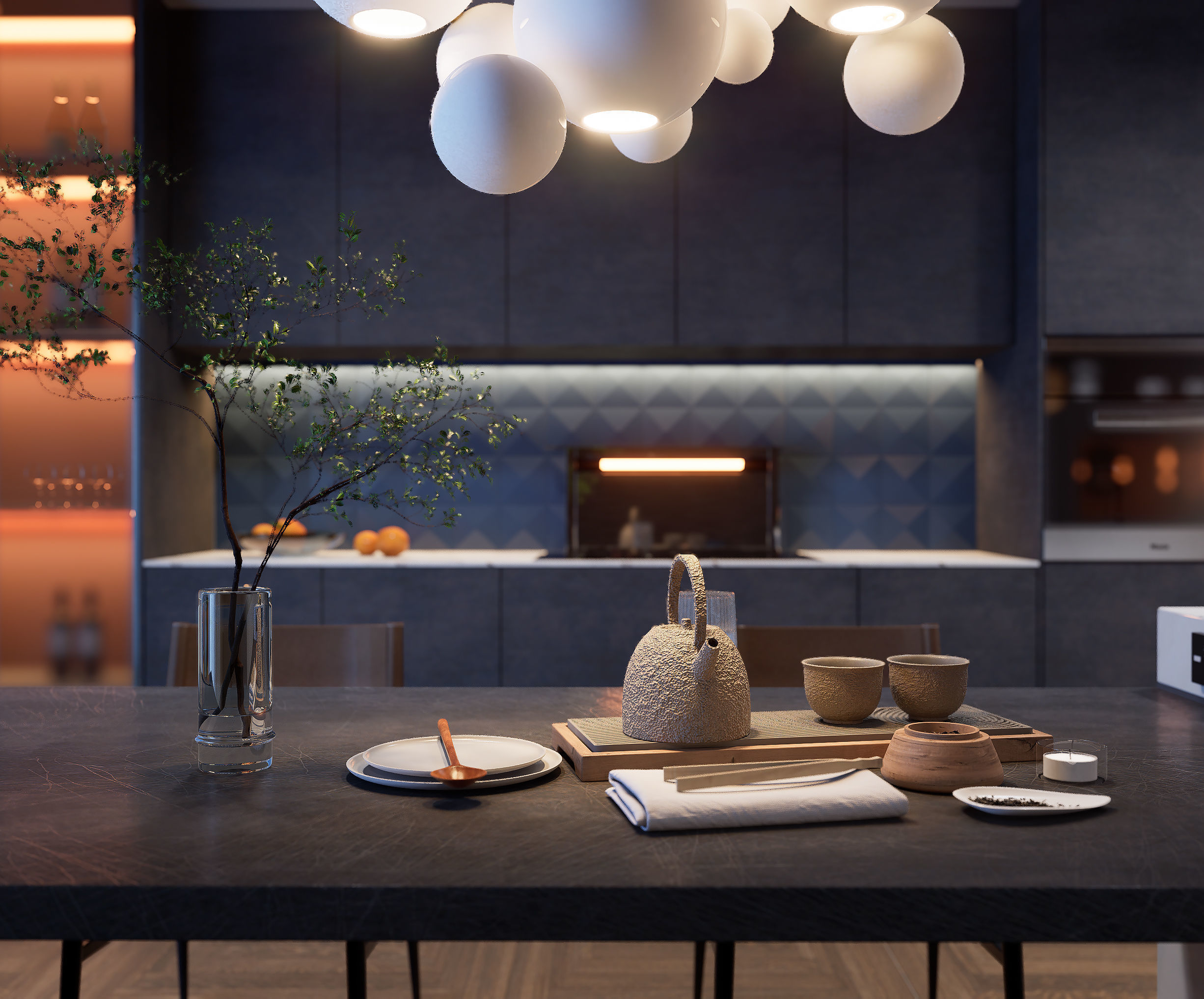 Modern Dining Room D5 Render 3D model_3