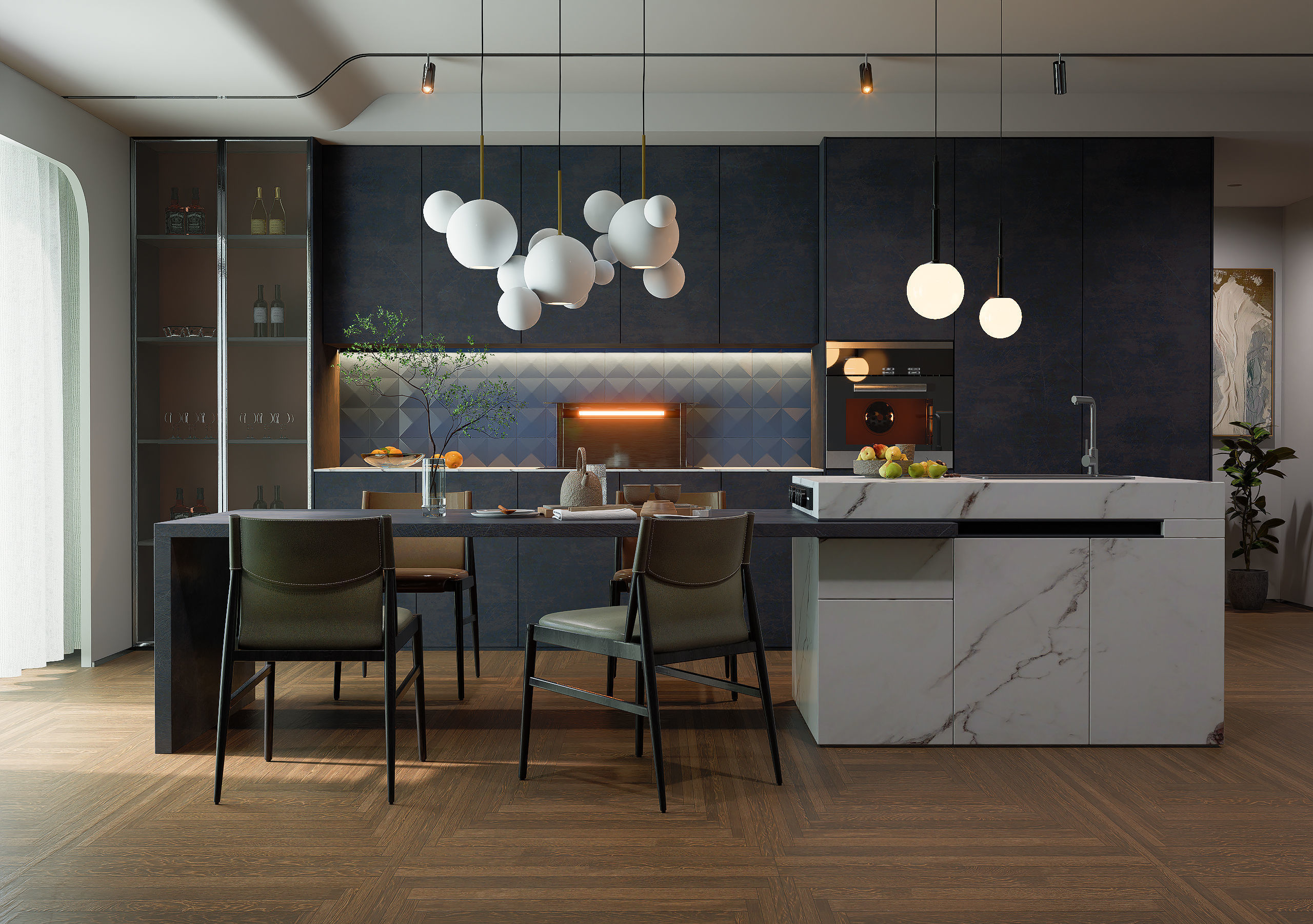 Modern Dining Room D5 Render 3D model_4