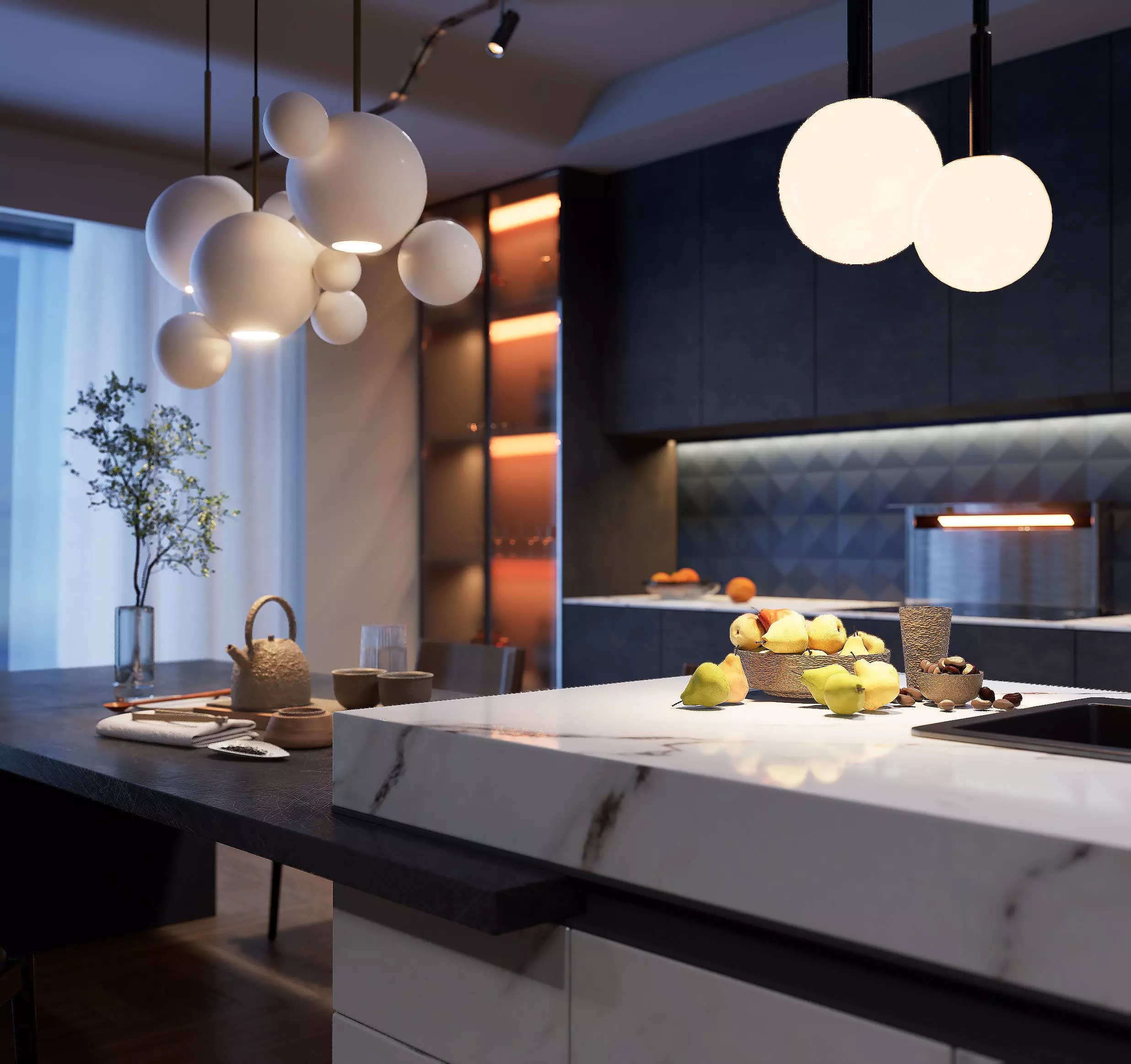 Modern Dining Room D5 Render 3D model_0